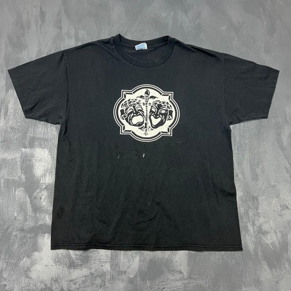 Vintage theater masks Shirt Mens XL Black 1990s Faded Distressed